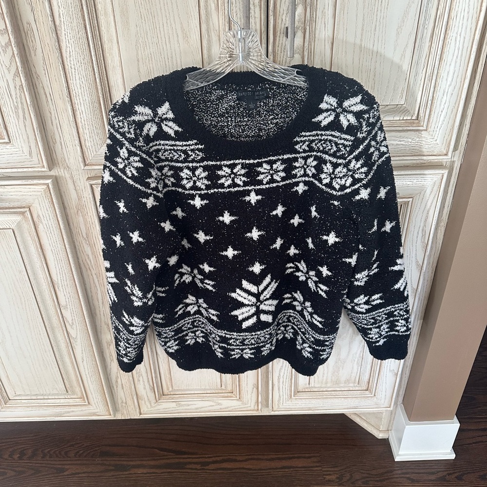Barefoot Dreams Cozychic Seaside Fair Isle Crew Neck Sweater